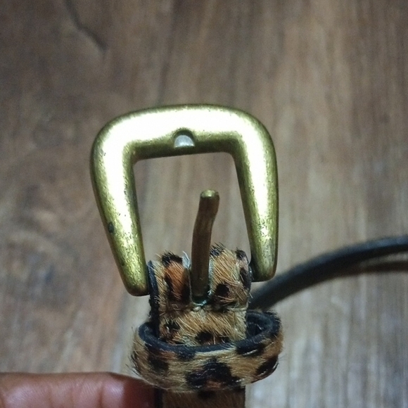 Leopard Print Women's Belt Genuine Leather Timeless - Picture 4 of 5